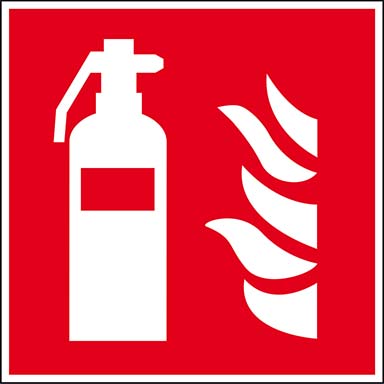 Brandschutzschild Feuerlöscher PVC-Folie, nachleuchtend15 x 15 cm