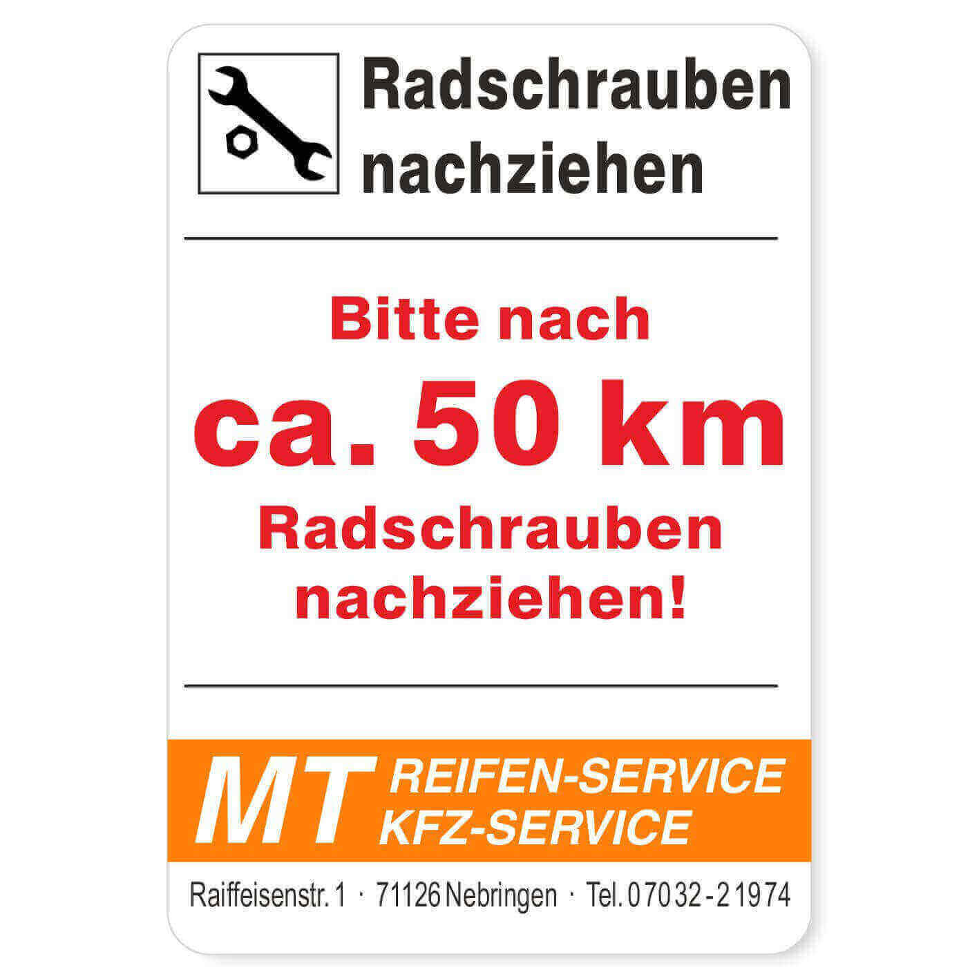 Radschrauben nachziehen Beispiel 2