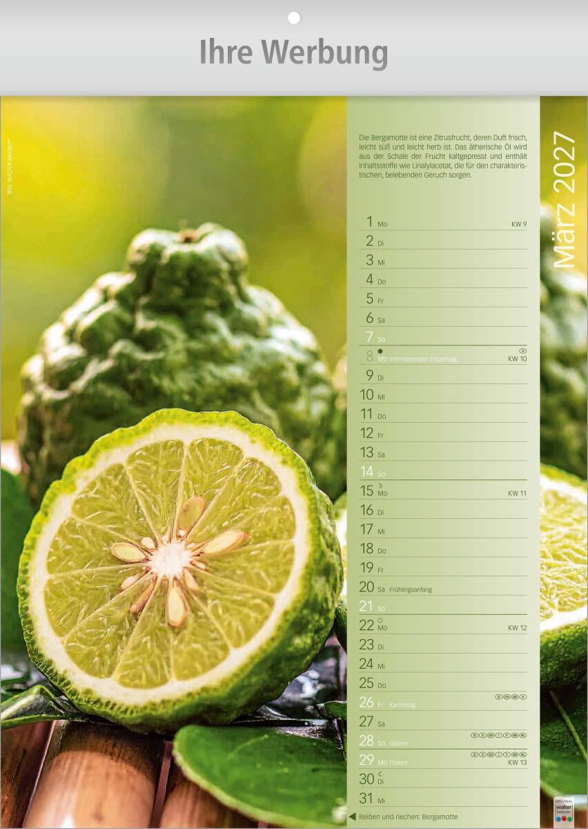 Bildkalender Erlebniswelt der Düfte, Ausgabe 2027 Monat März