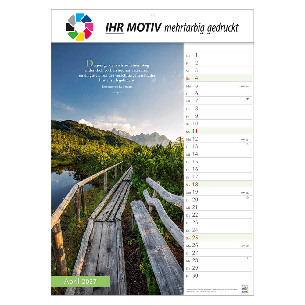 Bildkalender Wege mit Weitblick, Ausgabe 2027 Monat April