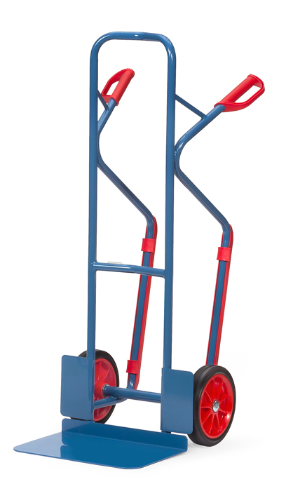 Vorschau: Fetra Stapelkarre Vollgummiräder 260 x 56 mm bis 300 kg Höhe 1300 mm Gleitkufen breite Schaufel