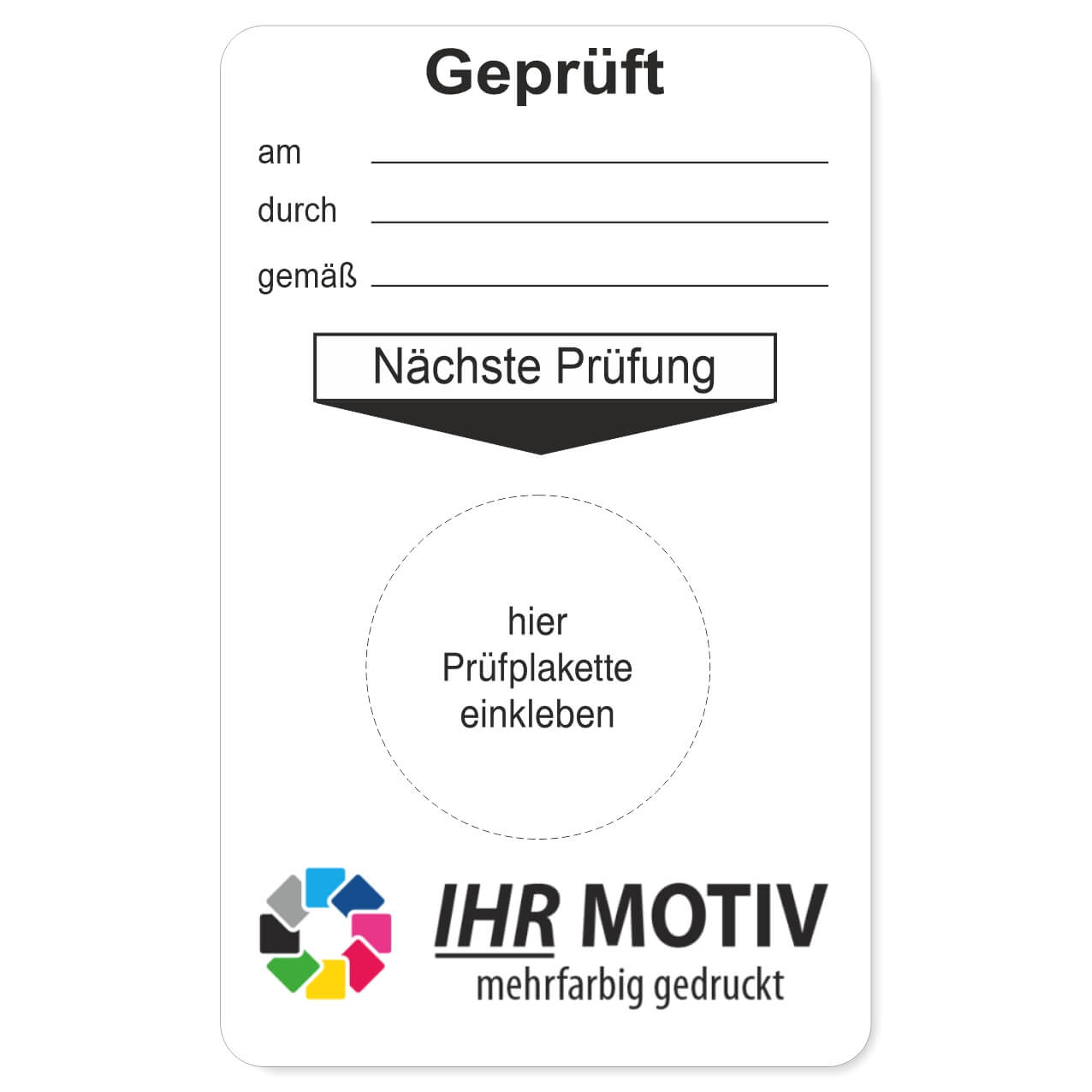 Vorschau: Grundplakette universell, mit Firmenaufdruck