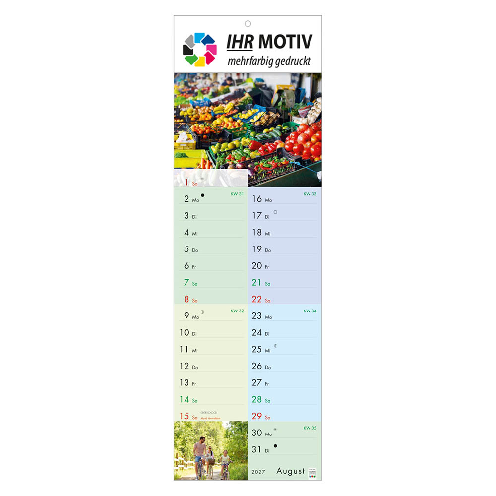 Streifenkalender fit und gesund, Ausgabe 2027 Monat August