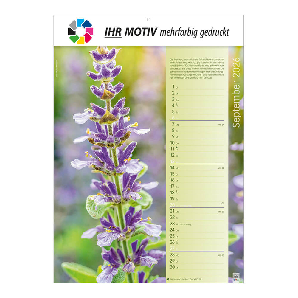 Wandkalender Erlebniswelt der Düfte Monat September