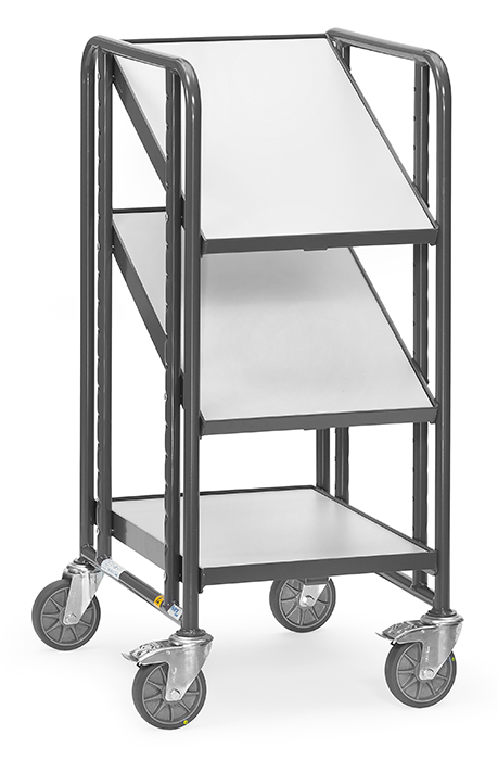 Fetra ESD-Eurokastenwagen 3 Etagen Holz Ladefläche 610 x 410 mm