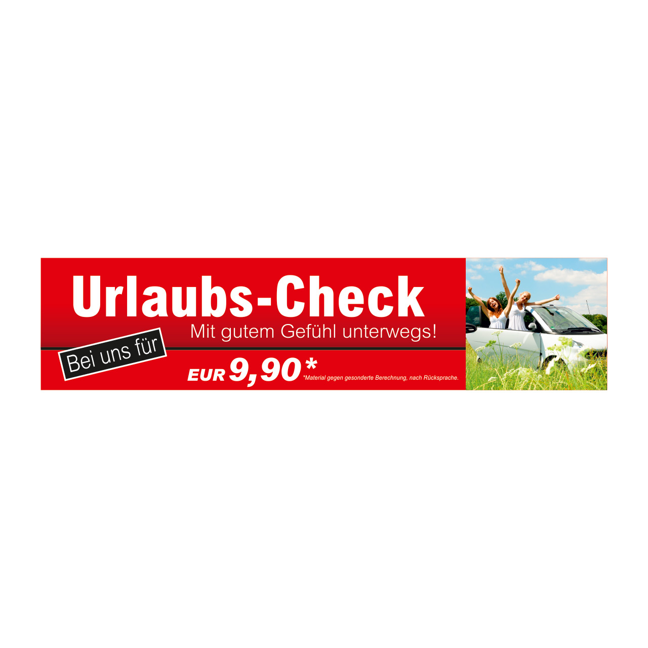Vorschau: Werbebanner Urlaubs-Check, 300 x 70 cm