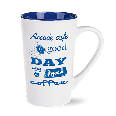 Fresh Tasse aus Keramik weiß/reflexblau