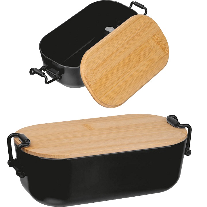 Lunchbox mit Bambusdeckel und Bügelverschluss 1