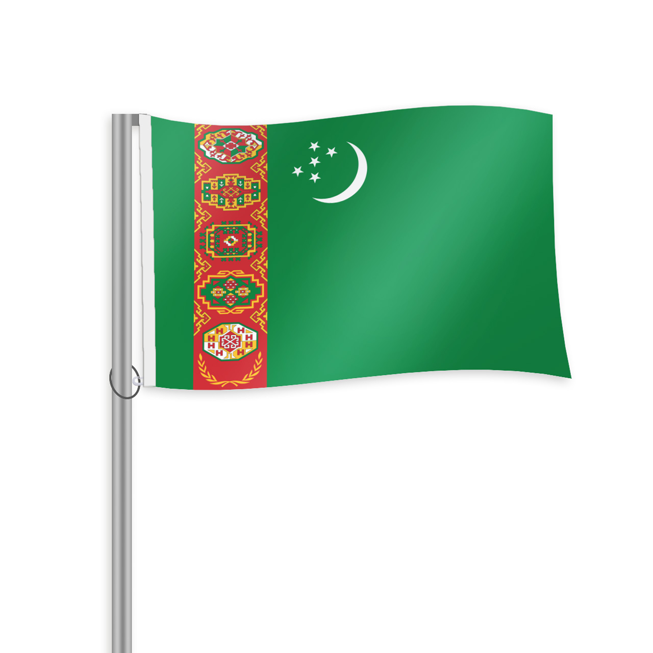Turkmenistan Fahne im Querformat kaufen