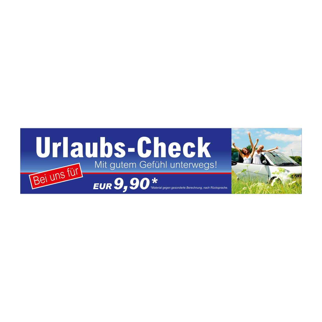 Vorschau: Werbebanner Urlaubs-Check, 300 x 70 cm