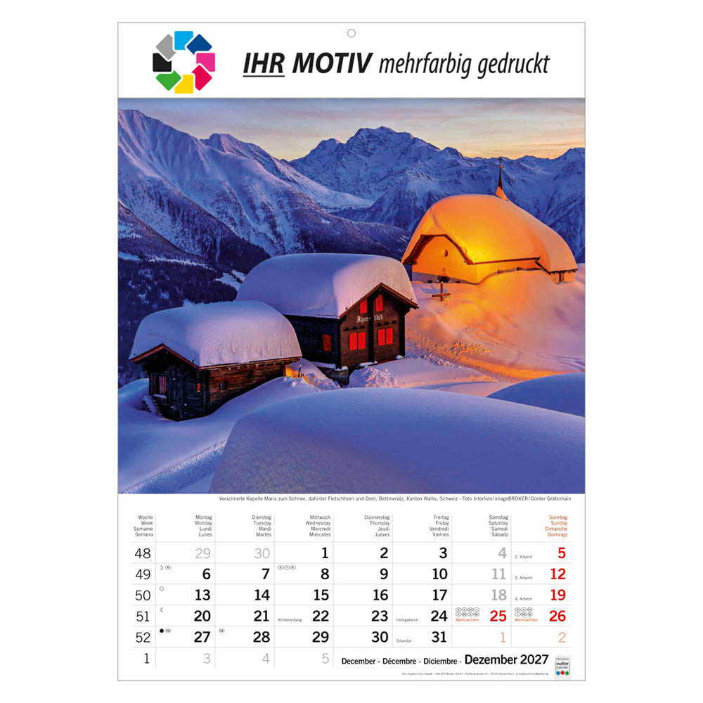 Bildkalender Sonnentage Alpen, Ausgabe 2027 Monat Dezember
