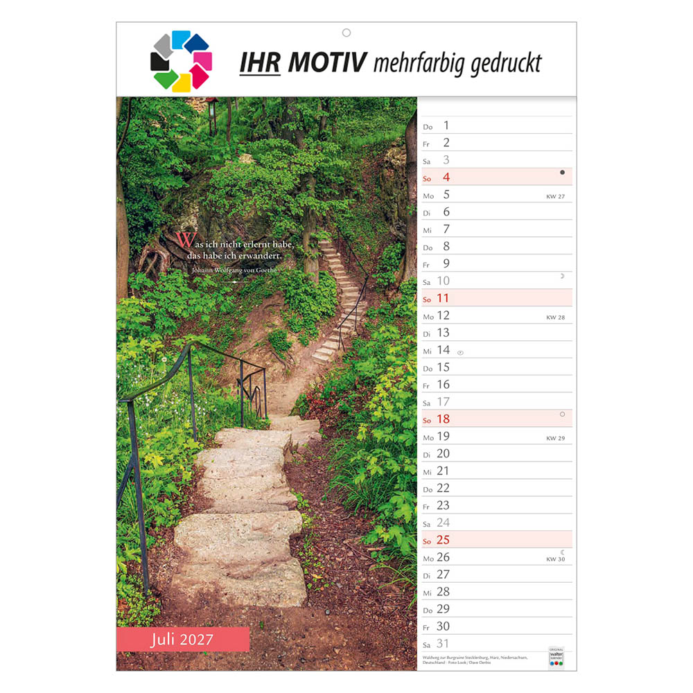 Bildkalender Wege mit Weitblick, Ausgabe 2027 Monat Juli
