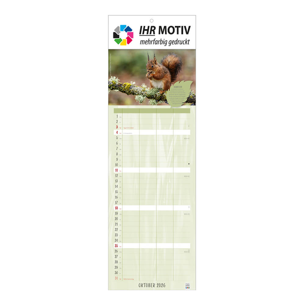 Streifenkalender Naturliebe Monat Oktober