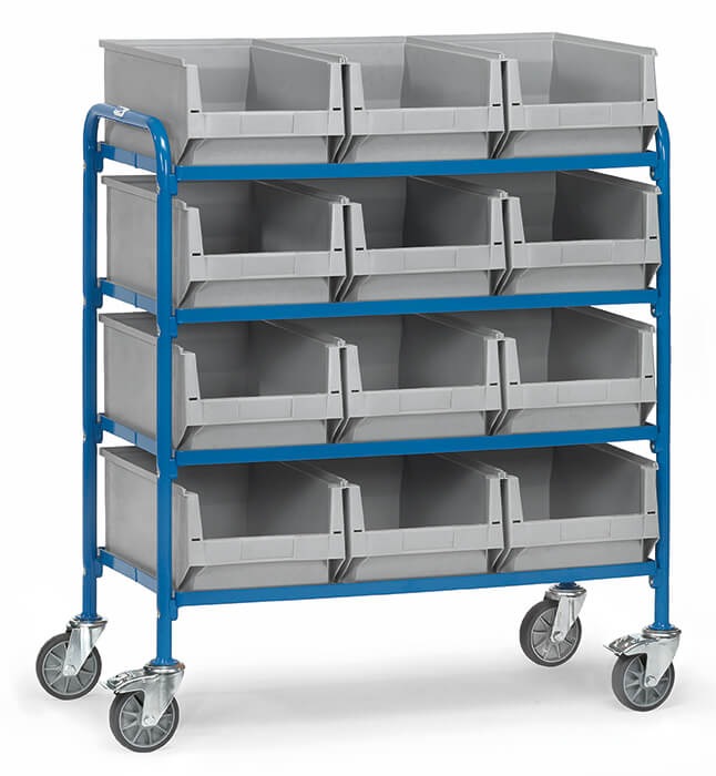 Vorschau: Fetra Beistellwagen mit Kästen Ladefläche 940 x 470 mm