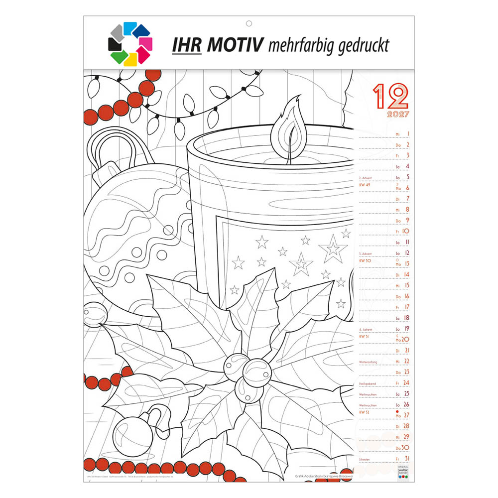 Bildkalender Nimm dir MALZEIT, Ausgabe 2027 Monat Dezember