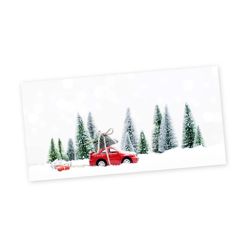 Vorschau: Weihnachts-Postkarte, Motiv Wald