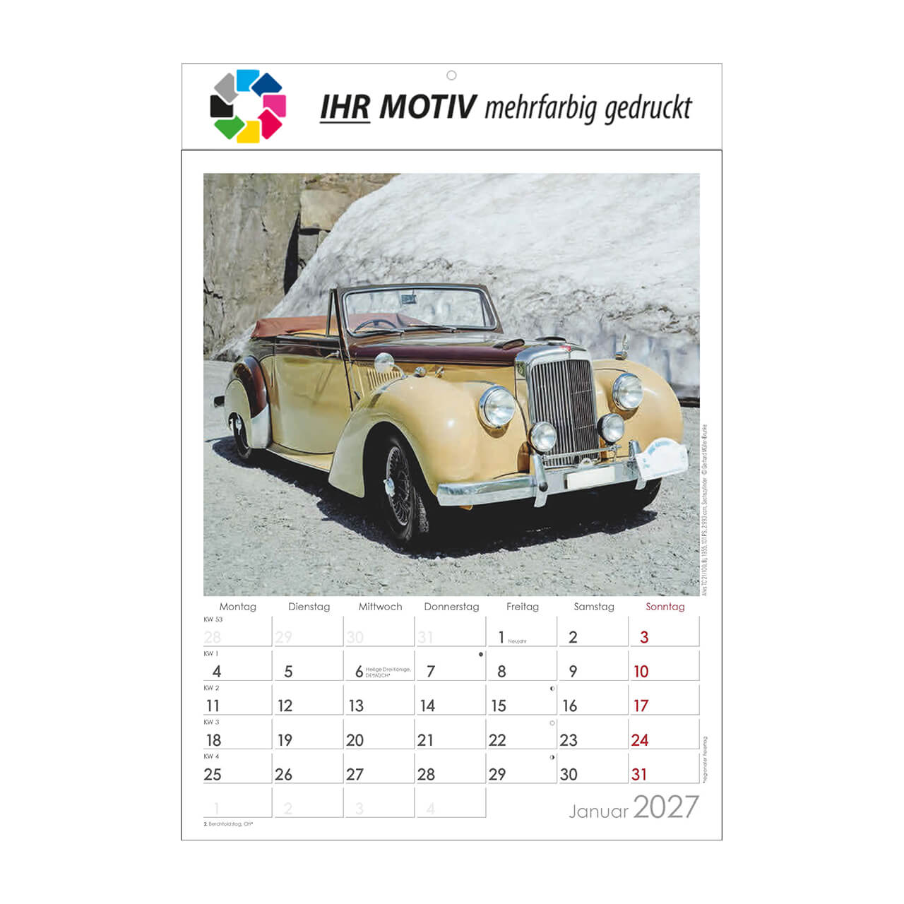Bildkalender Oldtimer, Ausgabe 2027 Monat Januar
