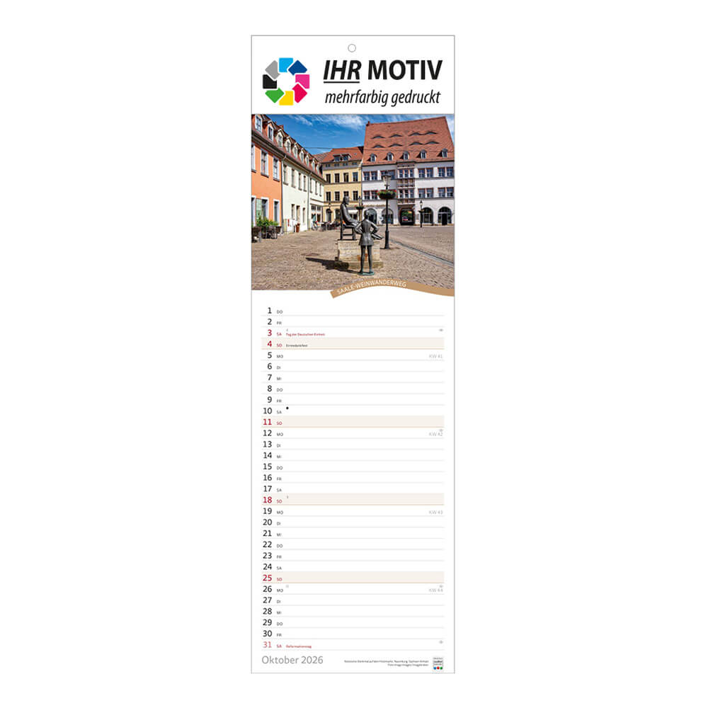Streifenkalender Rad- und Wanderwege Monat Oktober