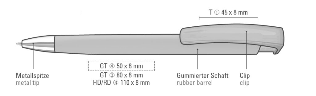 Vorschau: TRINITY K transparent SI GUM Druckkugelschreiber