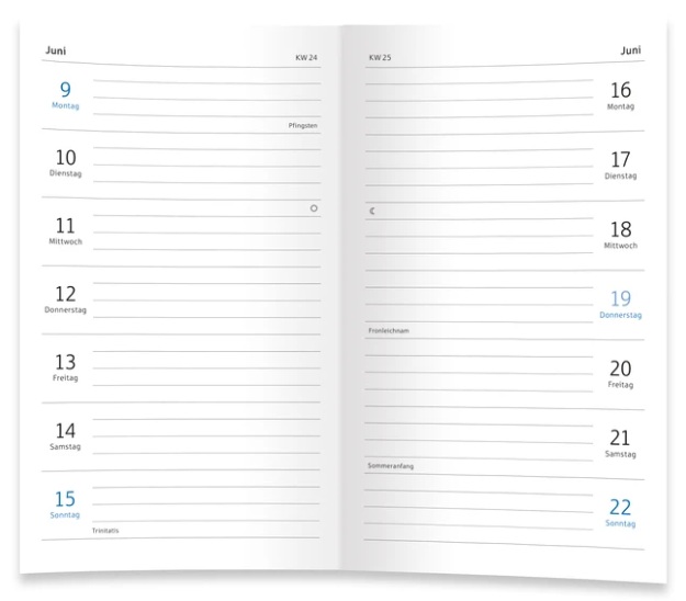 Taschen Wochenkalender Mohnblume, Ausgabe 2027 Kaelndarium grau/blau