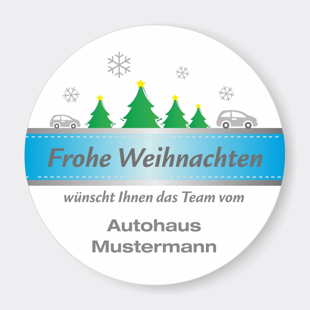 Vorschau: Weihnachts-Aufkleber aus PVC, rund, Motiv 1