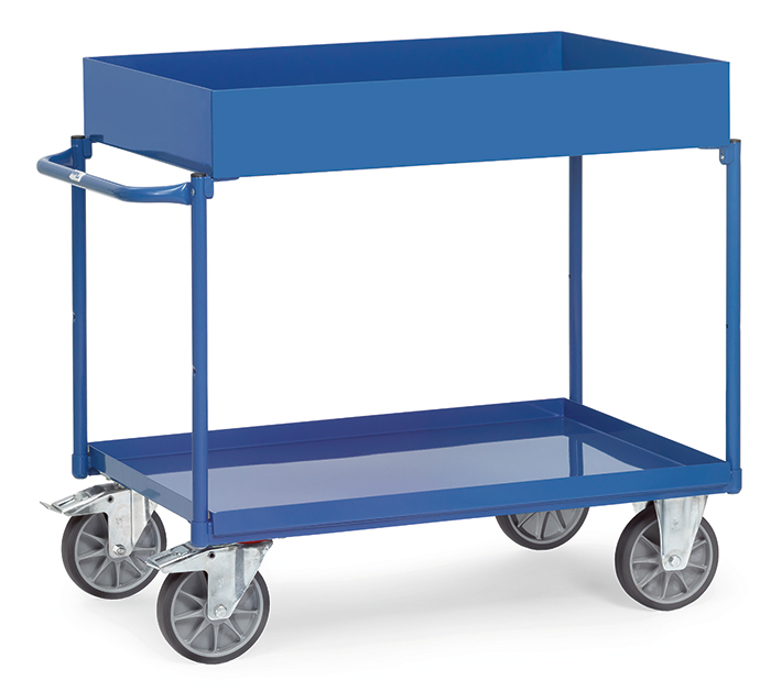 Vorschau: Fetra Tischwagen 2 Blechwannen oben 150 mm Rand