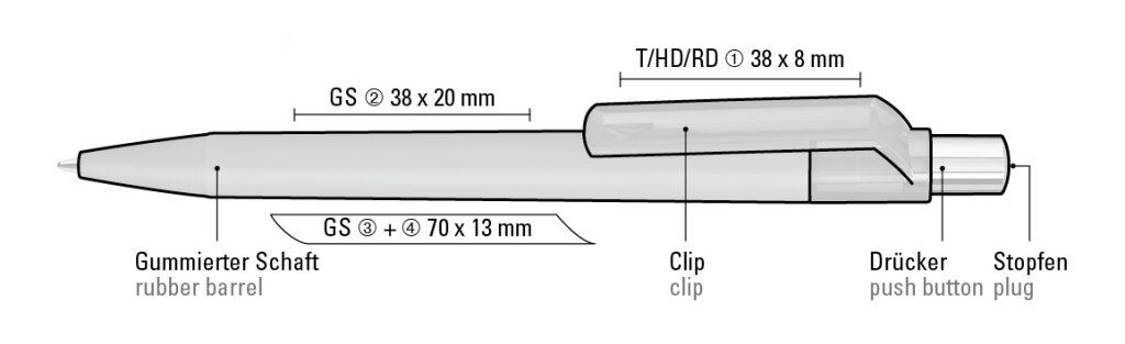 Vorschau: ON TOP K transparent SI GUM Druckkugelschreiber