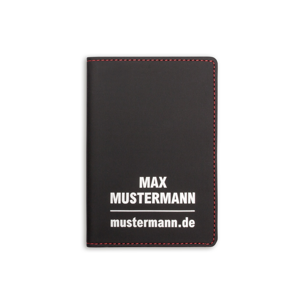 Blackmaxx Ausweistasche aus Kunstleder mit farbiger Ziernaht  rot