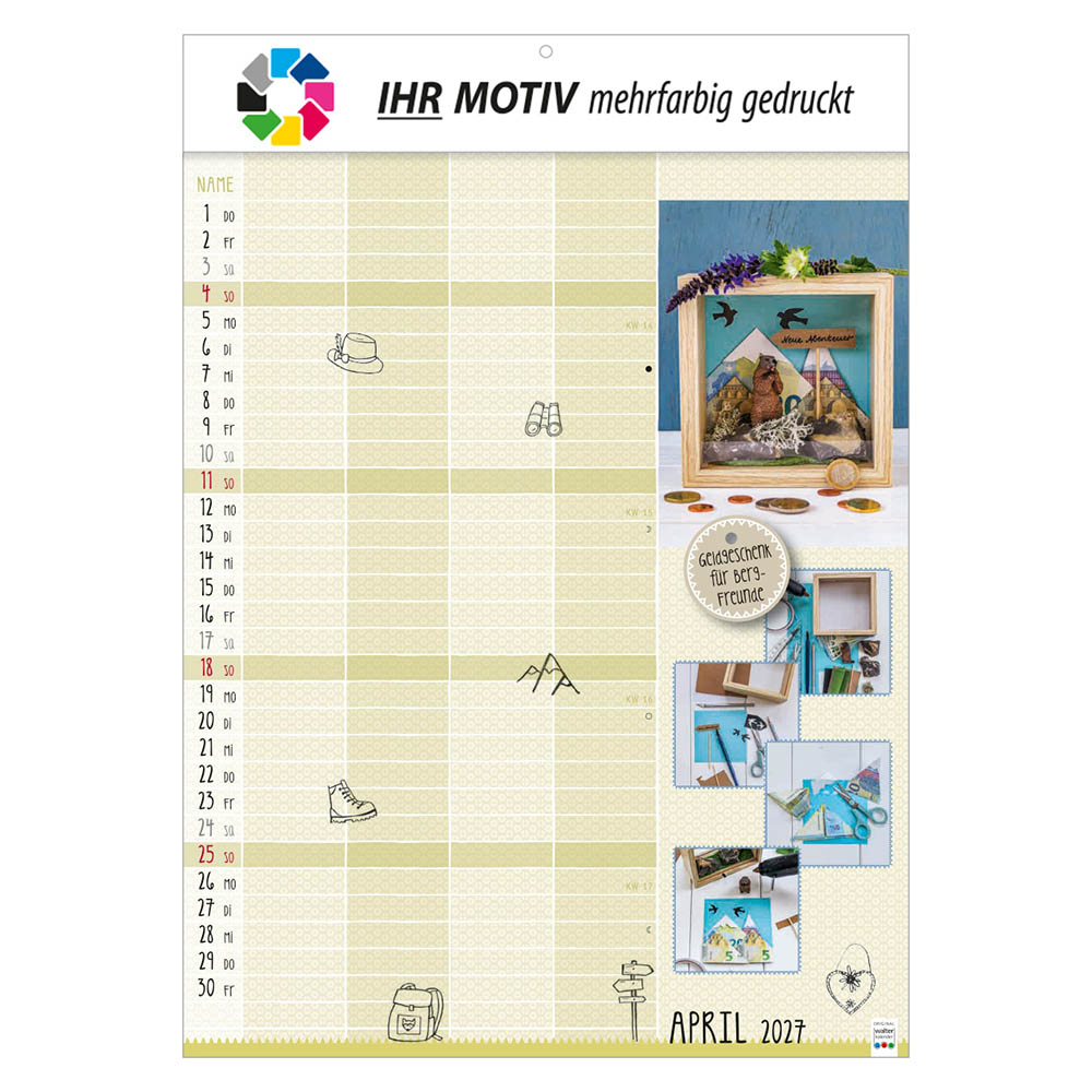 Bildkalender Selbstgemacht, Ausgabe 2027 Monat April