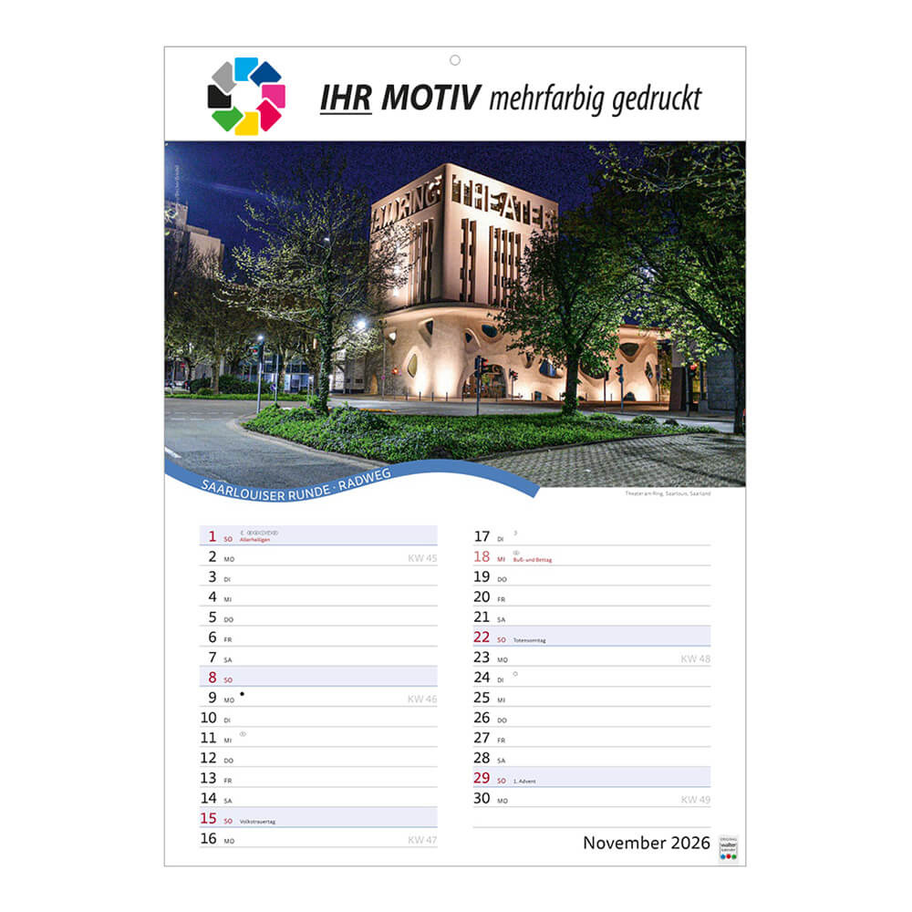 Bildkalender Rad- und Wanderwege Monat November