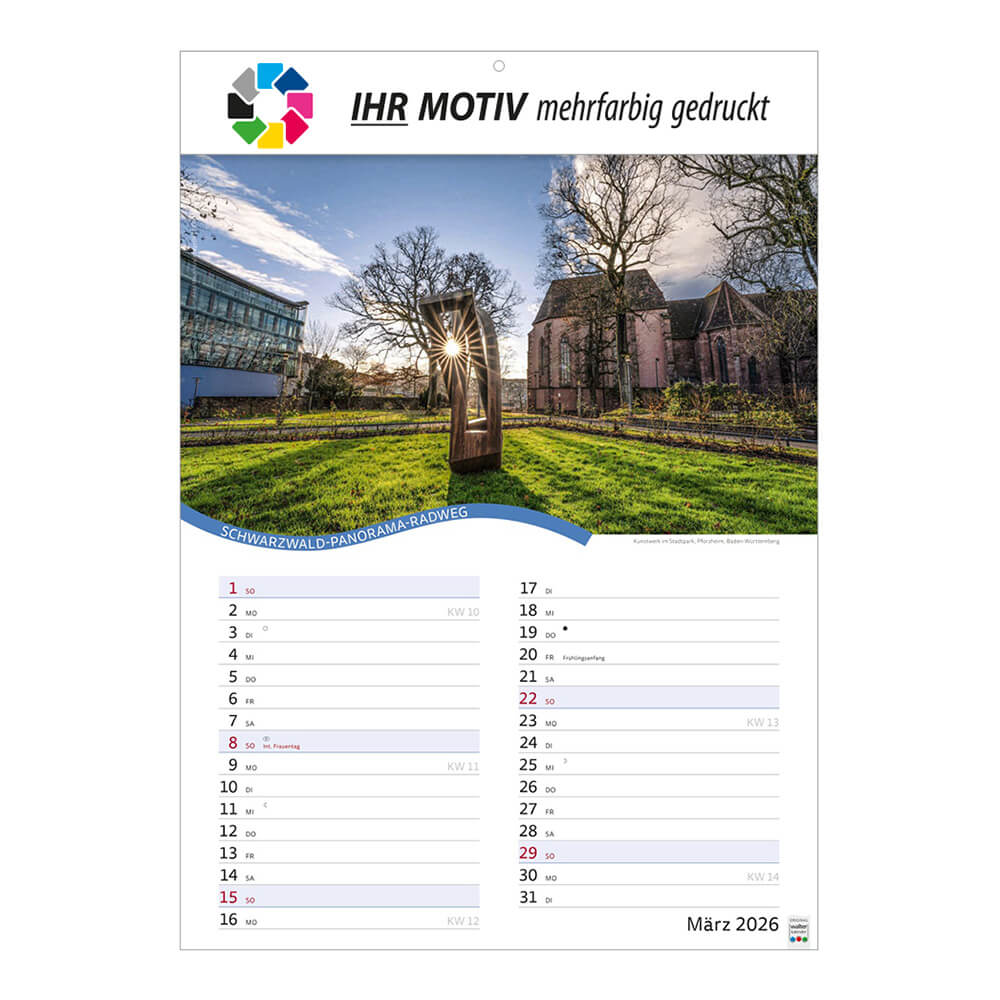 Bildkalender Rad- und Wanderwege Monat März