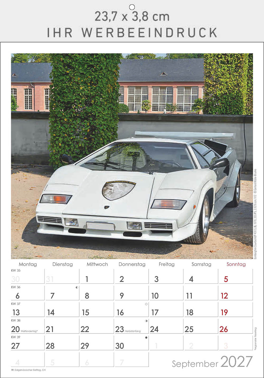 Bildkalender Oldtimer, Ausgabe 2027 Monat September