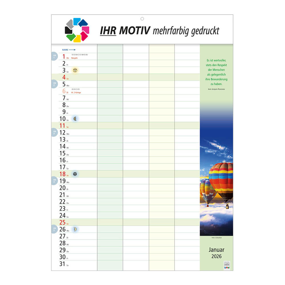 Bildkalender Familienkalender Monat Januar