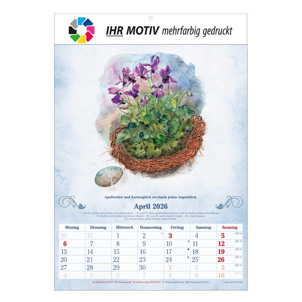 Bildkalender Der 100-Jährige Monat April