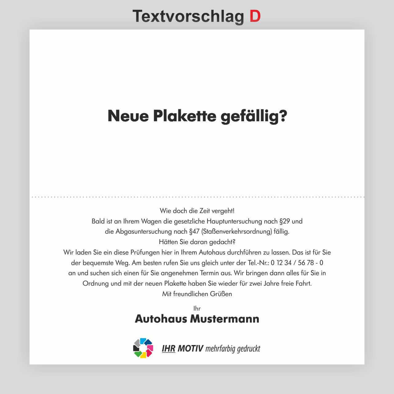 Vorschau: HU/AU-Erinnerungs-Klappkarte, Motiv Werkstatt