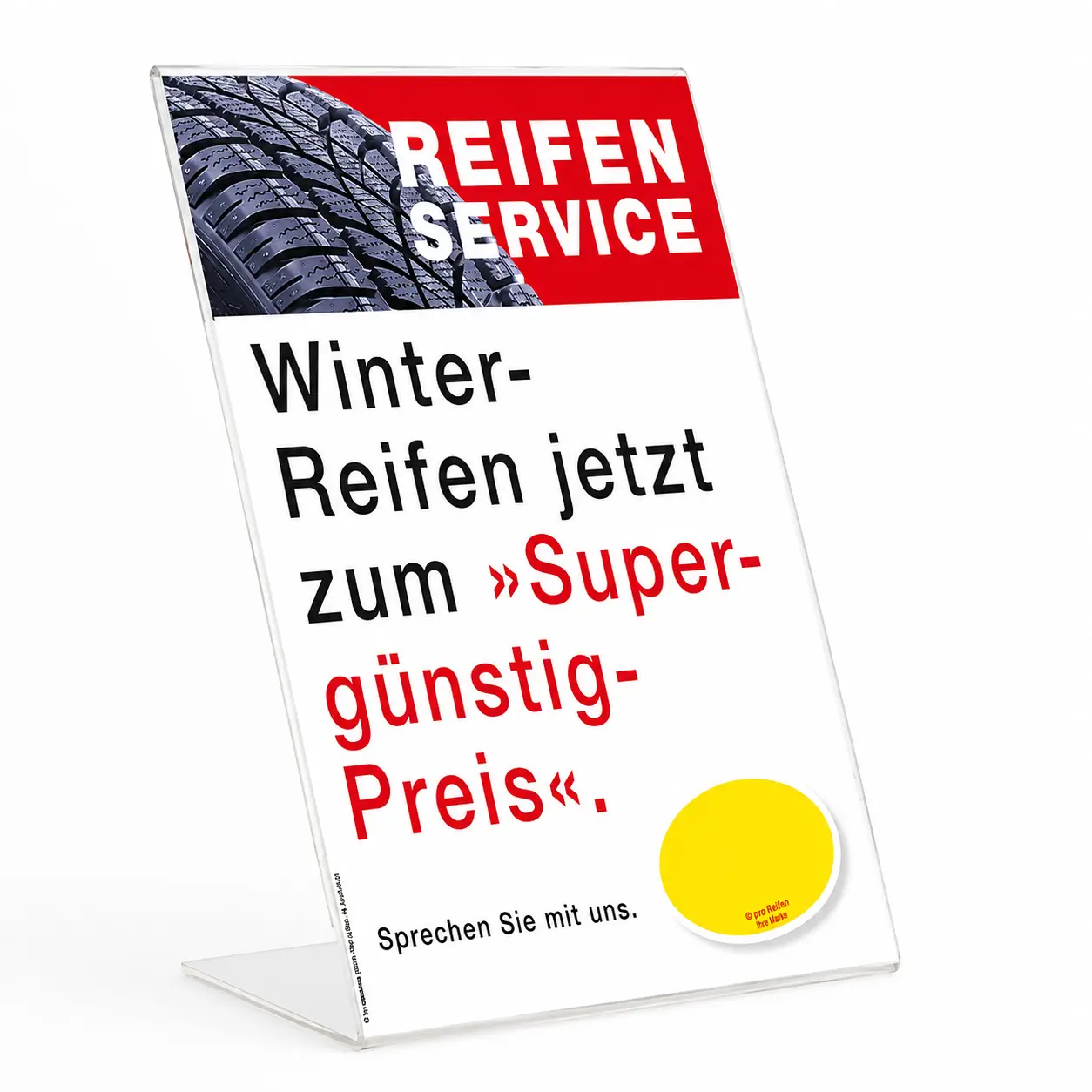 Thekenaufsteller-Set für Reifenangebote
