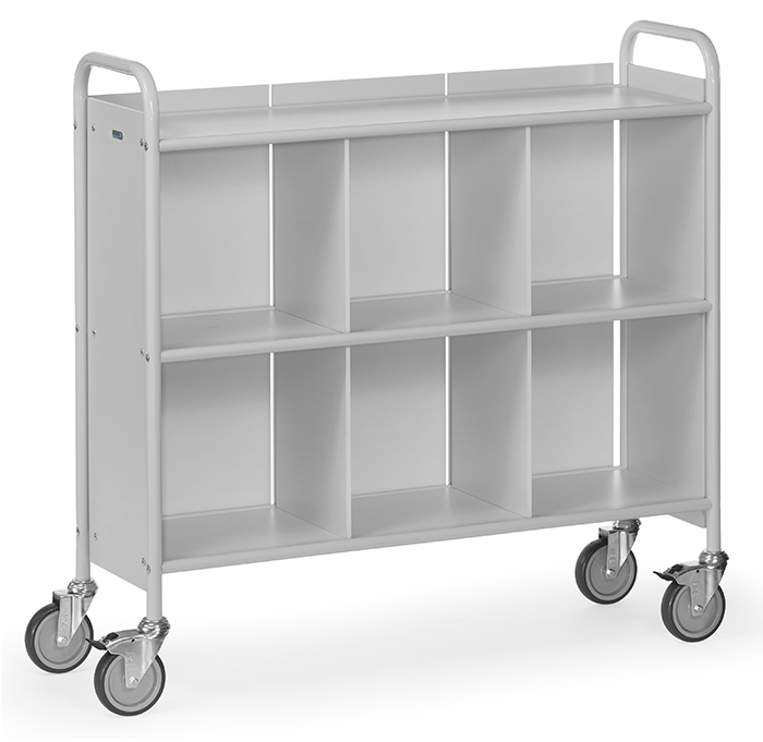 Vorschau: Fetra Bürowagen Ladefläche 1080 x 350 mm grau 3 Böden 2 Trennwände 1 Rückwand