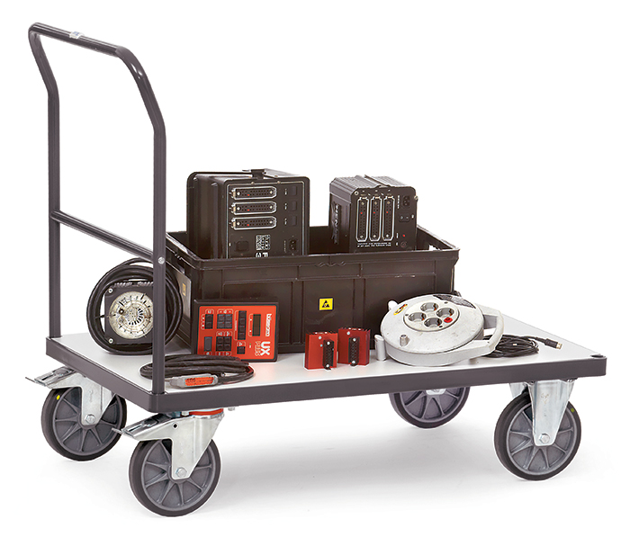 Fetra ESD-Schiebebügelwagen beladen