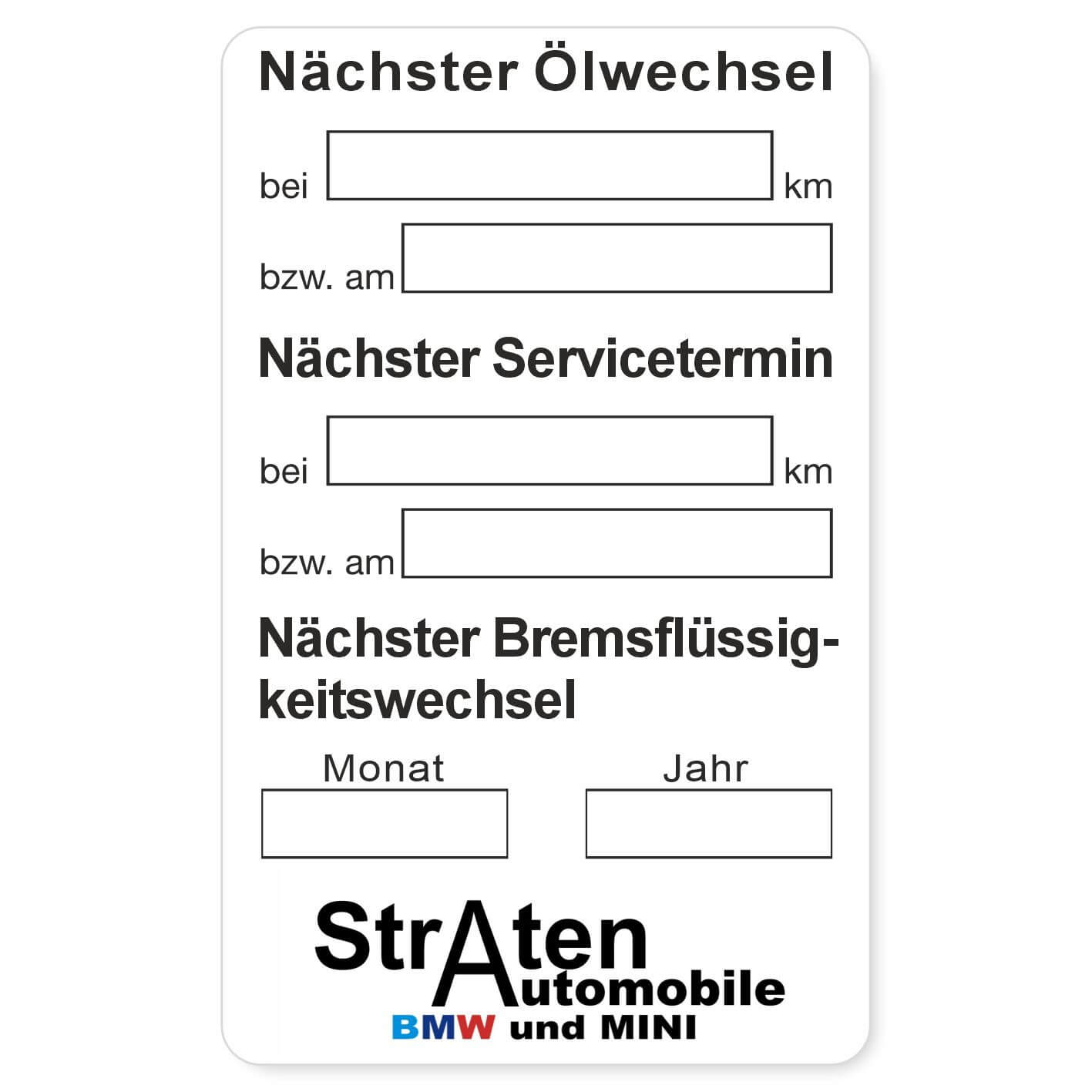 Nächster Ölwechsel, Nächster Servicetermin, Nächster Bremsflüssigkeitswechsel Beispiel 4