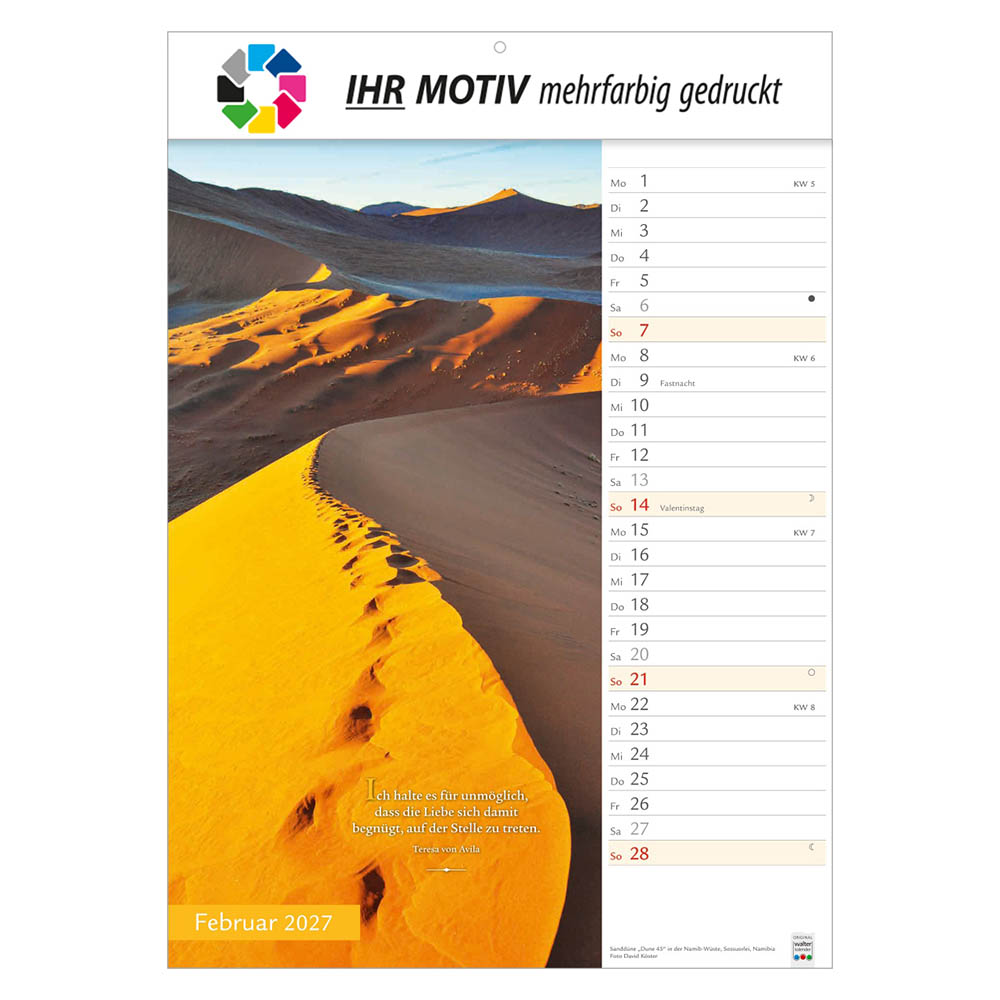 Bildkalender Wege mit Weitblick, Ausgabe 2027 Monat Februar