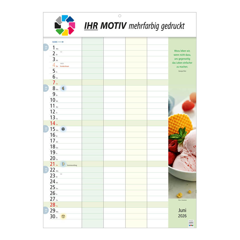 Bildkalender Familienkalender Monat Juni
