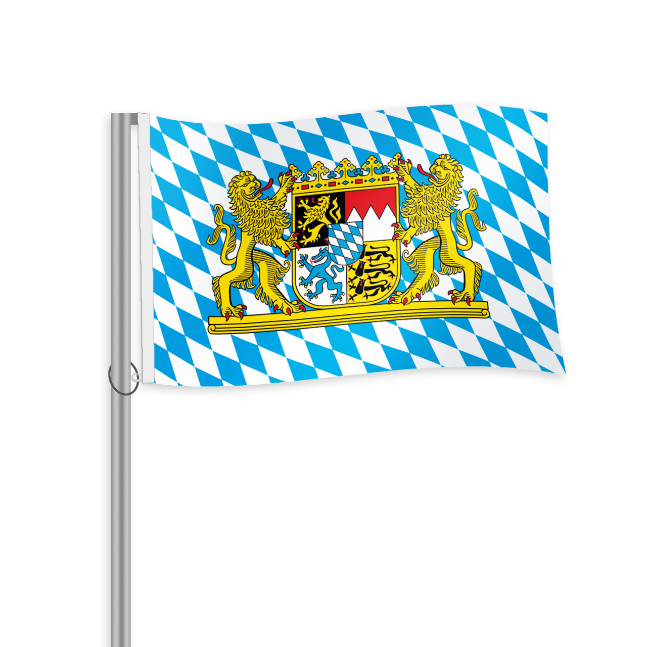 Vorschau: Bayern Raute mit Wappen Querformatfahne