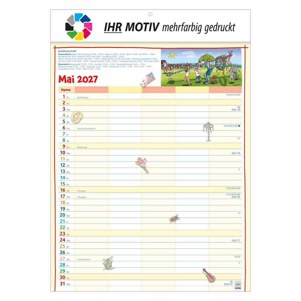 Bildkalender Unser Familienplaner, Ausgabe 2027 Monat Mai