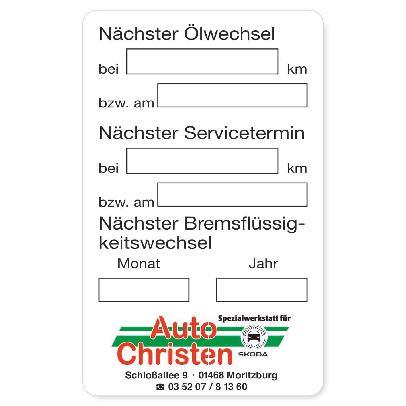 Nächster Ölwechsel, Nächster Servicetermin, Nächster Bremsflüssigkeitswechsel Beispiel 2