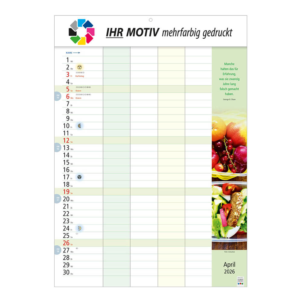 Bildkalender Familienkalender Monat April