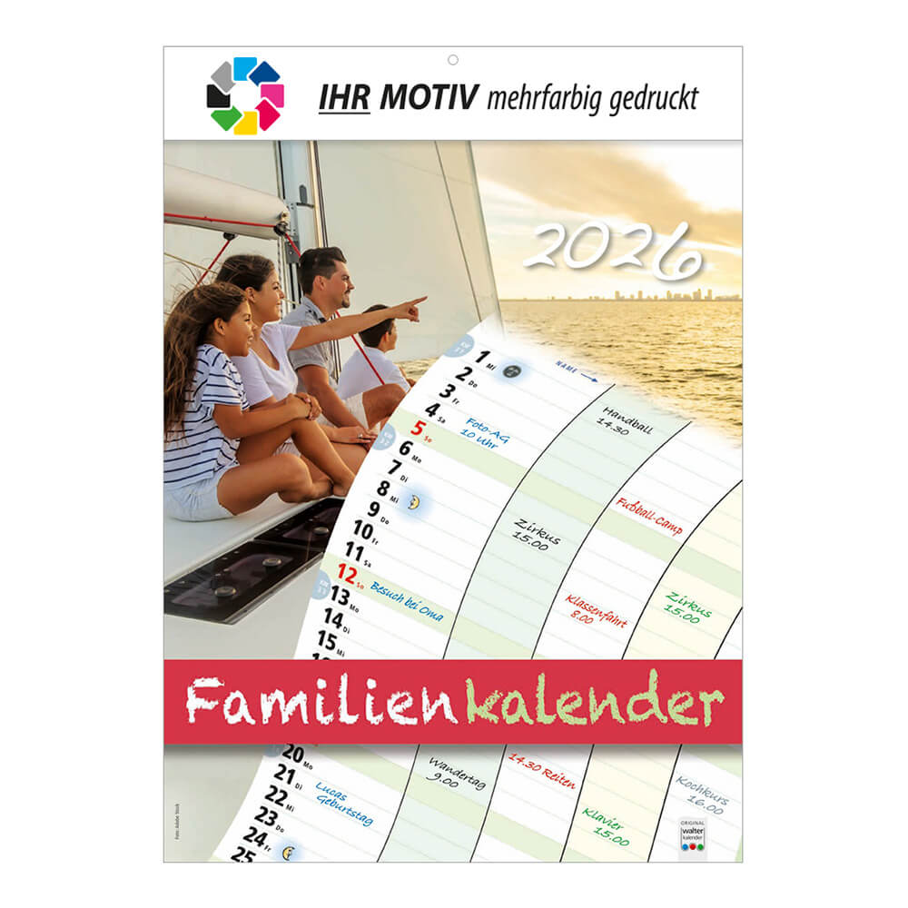 Familienkalender 2026 mit Logo – Bildkalender für Familien & Termine Werbekalender 2026