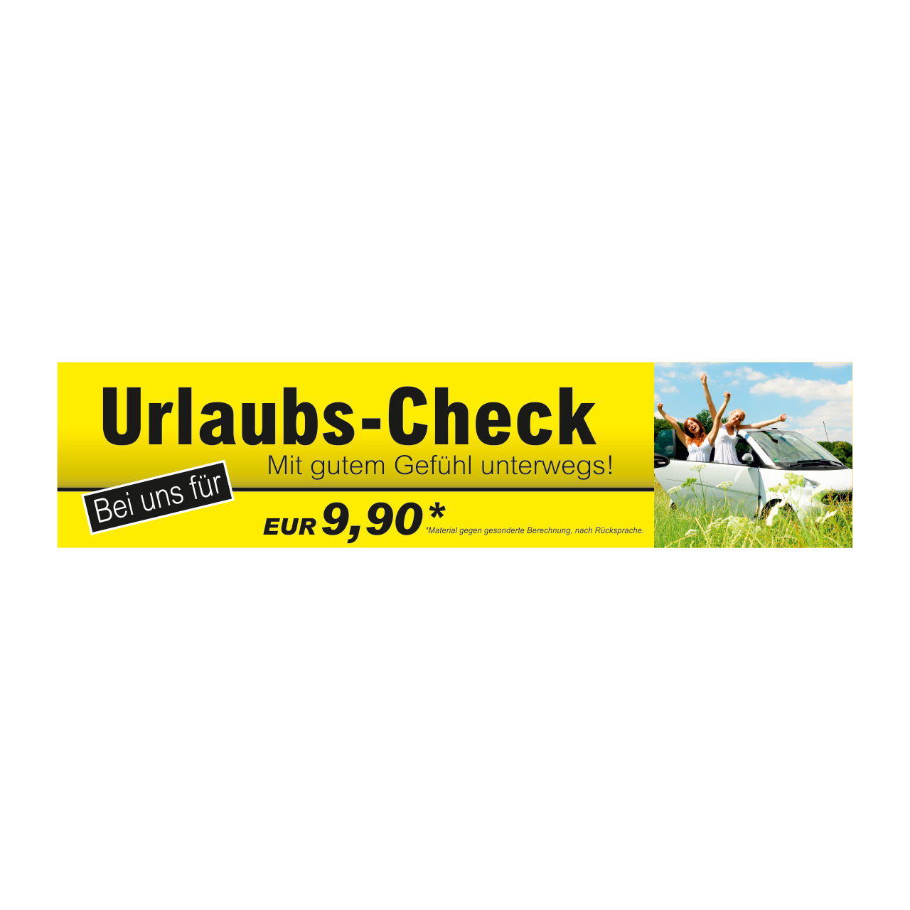 Vorschau: Werbebanner Urlaubs-Check, 300 x 70 cm