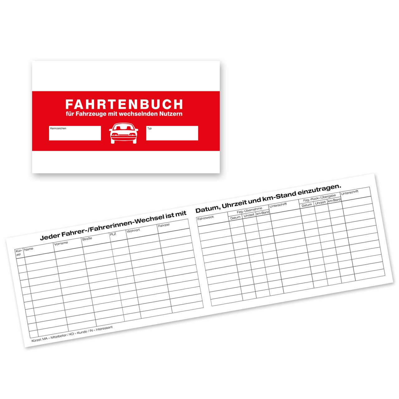 Vorschau: Fahrtenbuch für Fahrzeuge mit wechselnden Nutzern