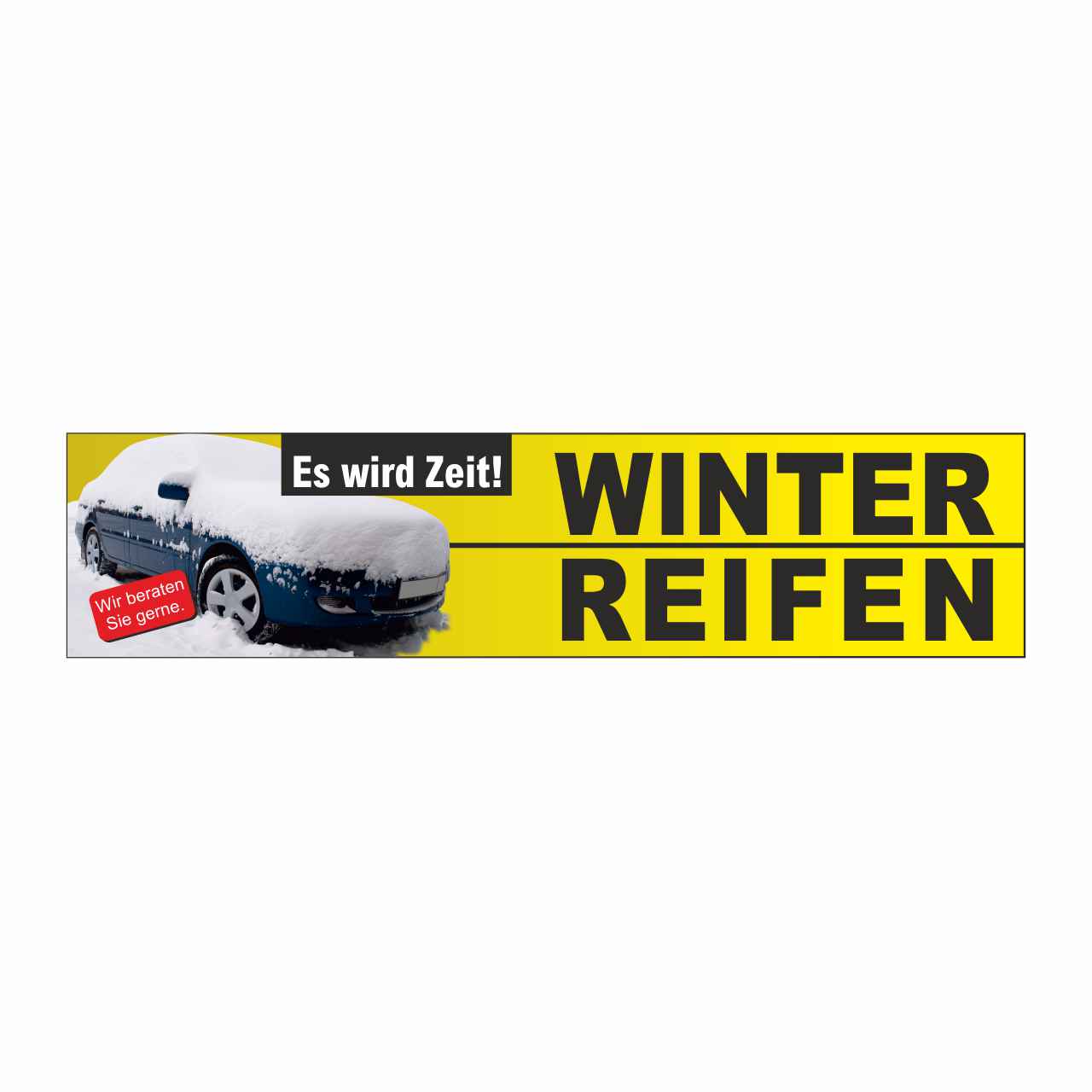 Vorschau: Werbebanner Zeit für Winterreifen, 300 x 70 cm