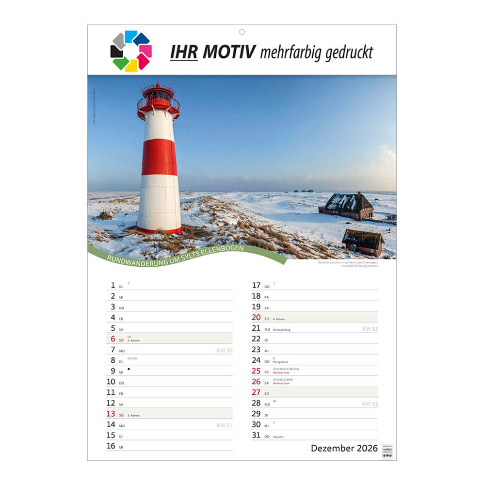 Bildkalender Rad- und Wanderwege Monat Dezember